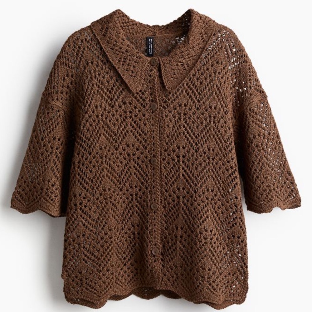 Pointelle-Knit cardigan